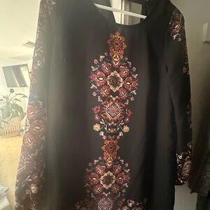 Charlotte Russe Black and Pink Embellished Midi Dress